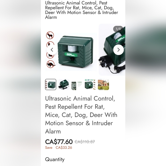 NIB FARM SENTINEL ULTRASONIC PEST/ANIMAL REPELLER - Picture 2 of 7